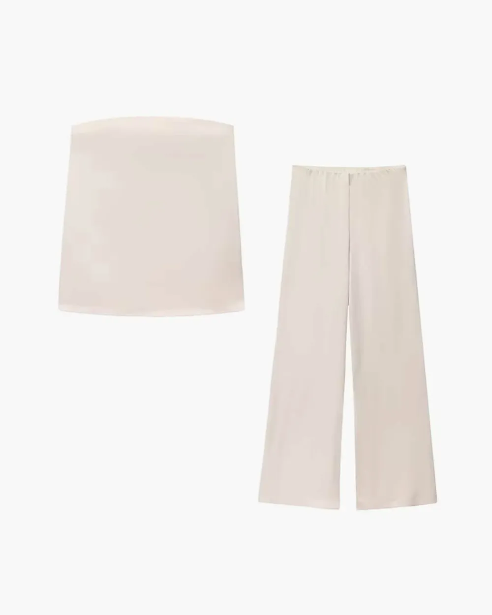 Satin Bandeau Top & Pants Set