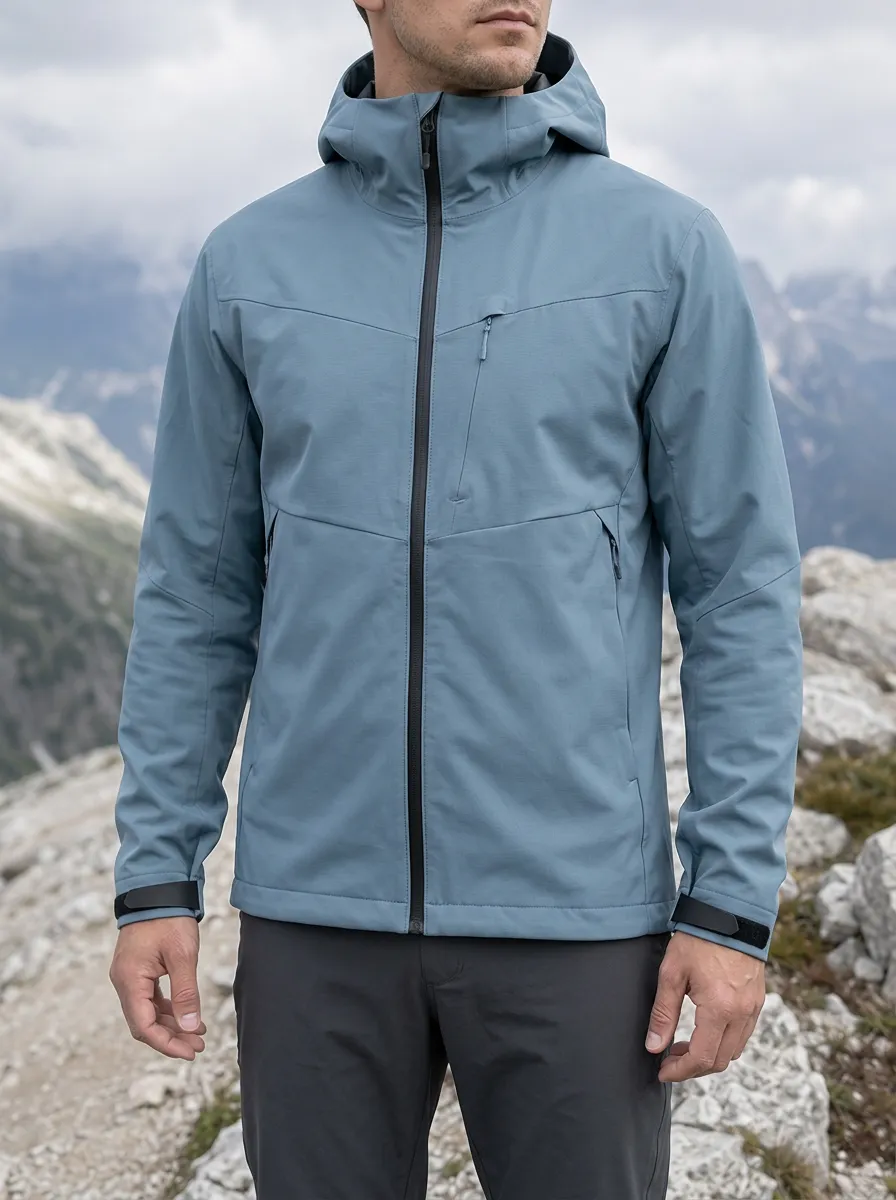 Men's Overlook Hiking Mountain Graphic Printed Hooded Jacket