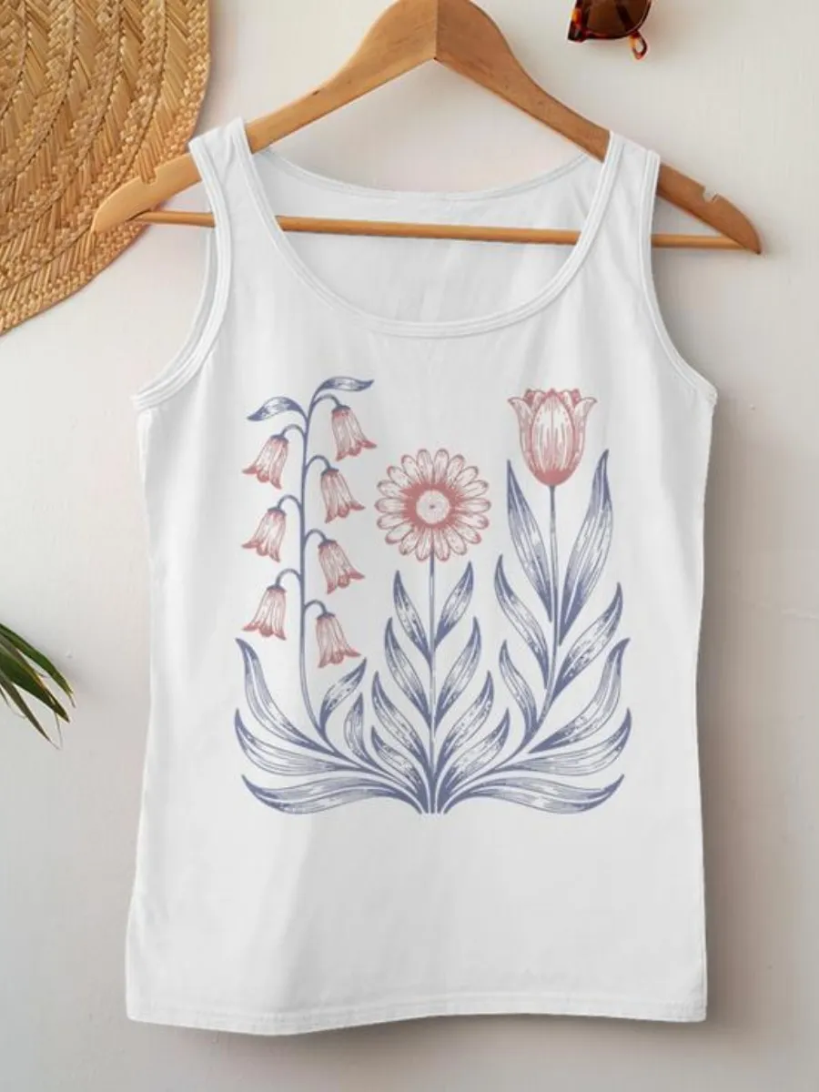 Minimal Botanical Casual Tank