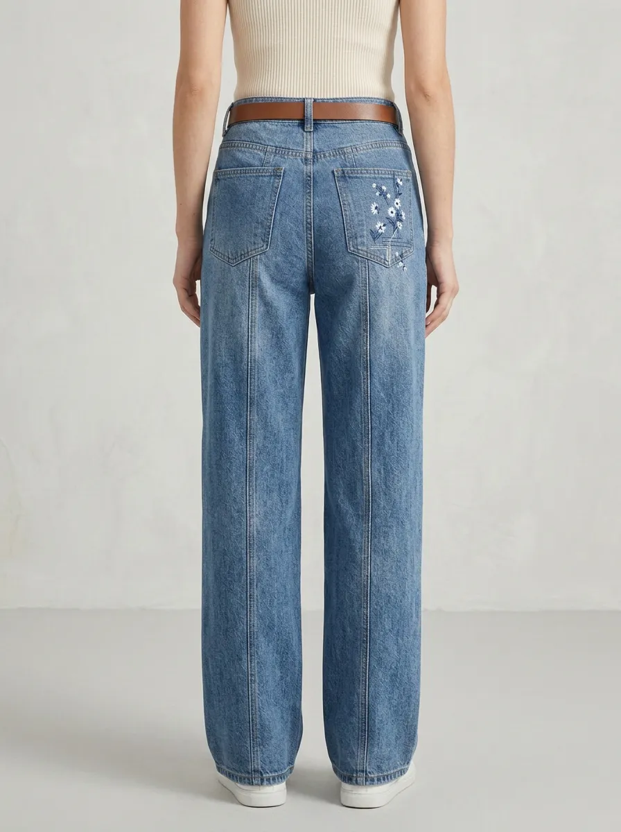 Women's Wide Leg Casual Denim Jeans