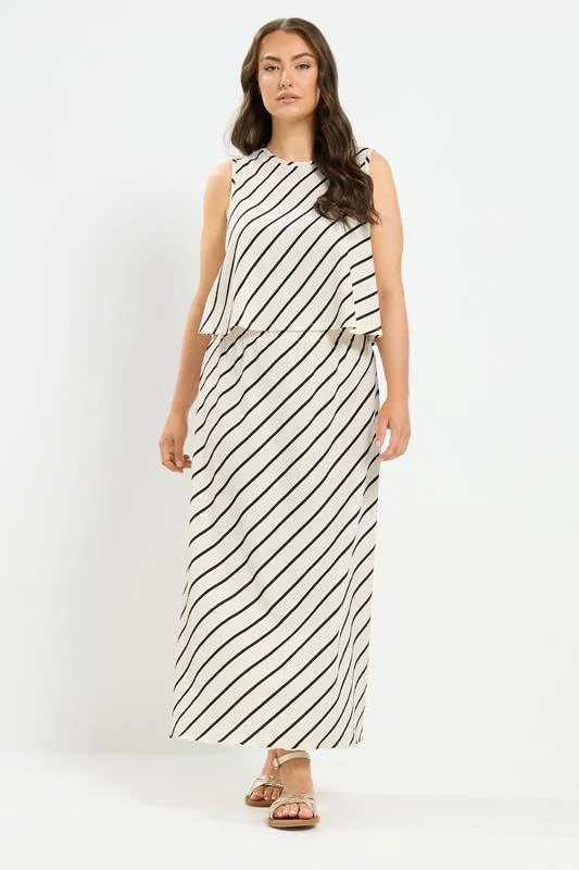 Cream Stripe Vest Top detail 1