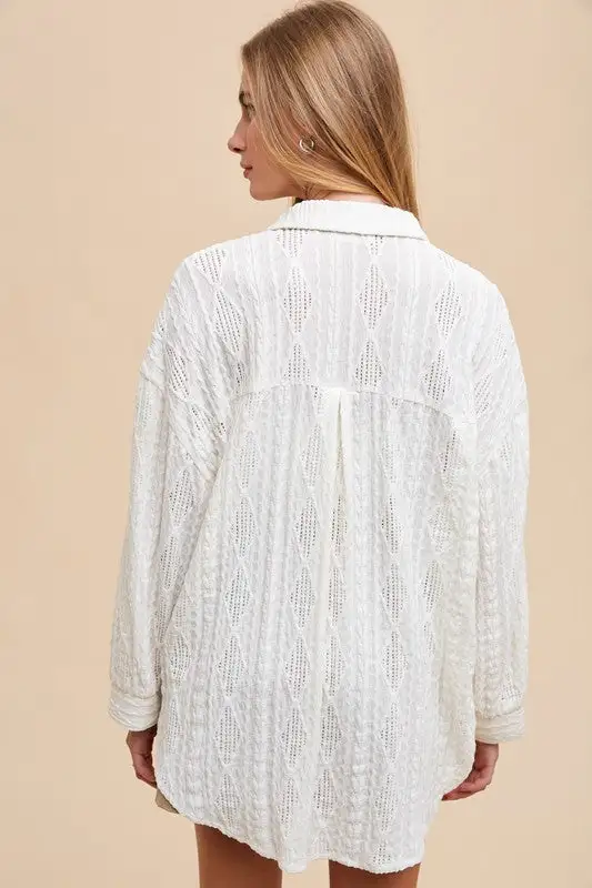 Openwork Button Shirt
