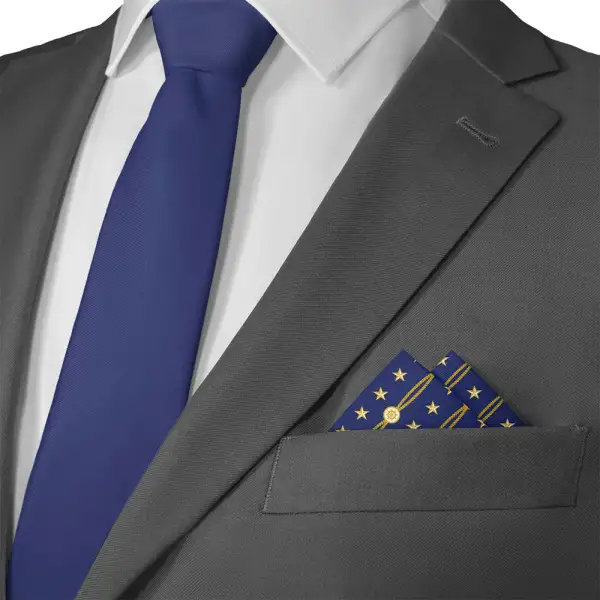 Clean Elevated Nautical Military Motif Pocket Square