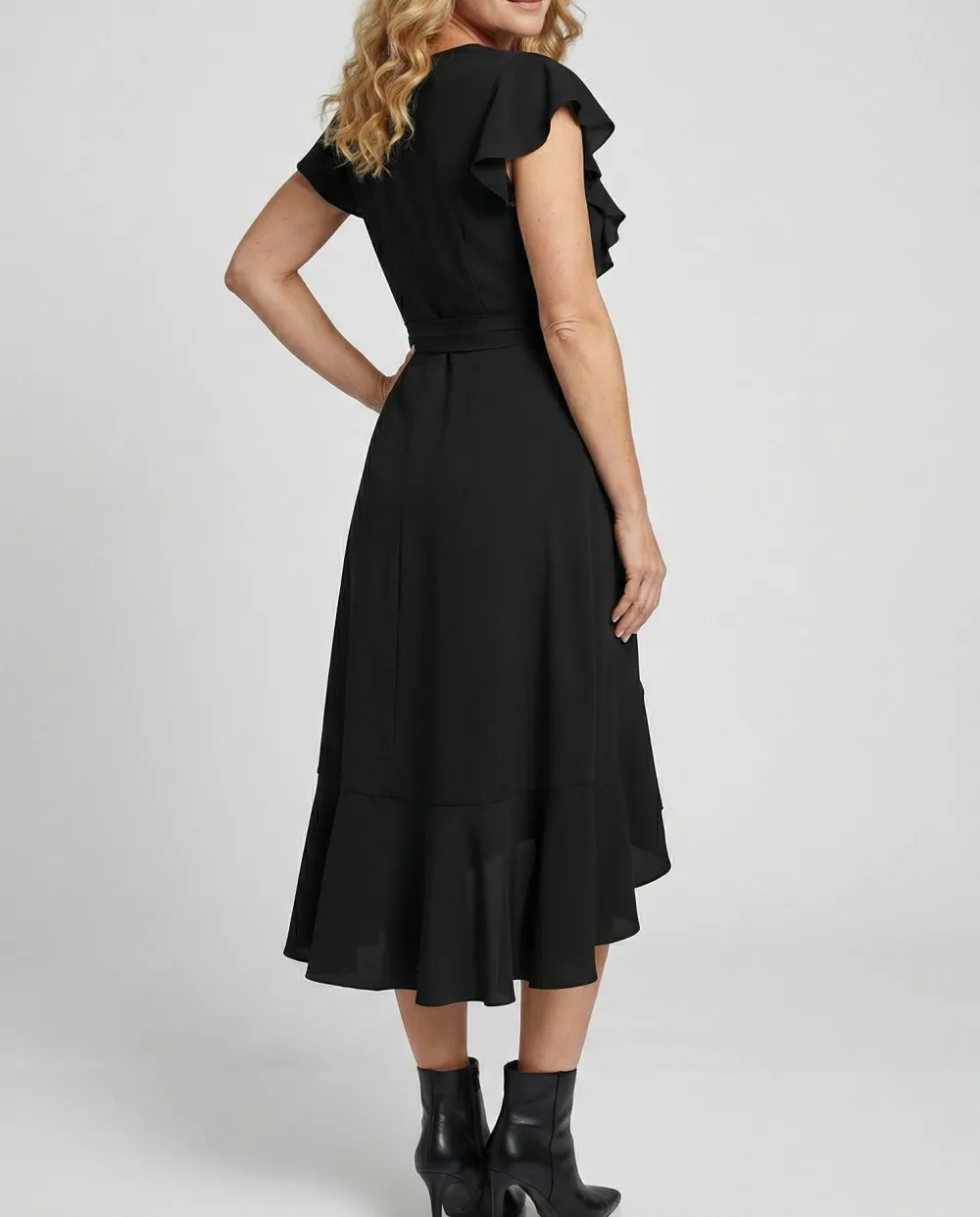 Women's Wrap V-Neck Ruffled Bridal Dress