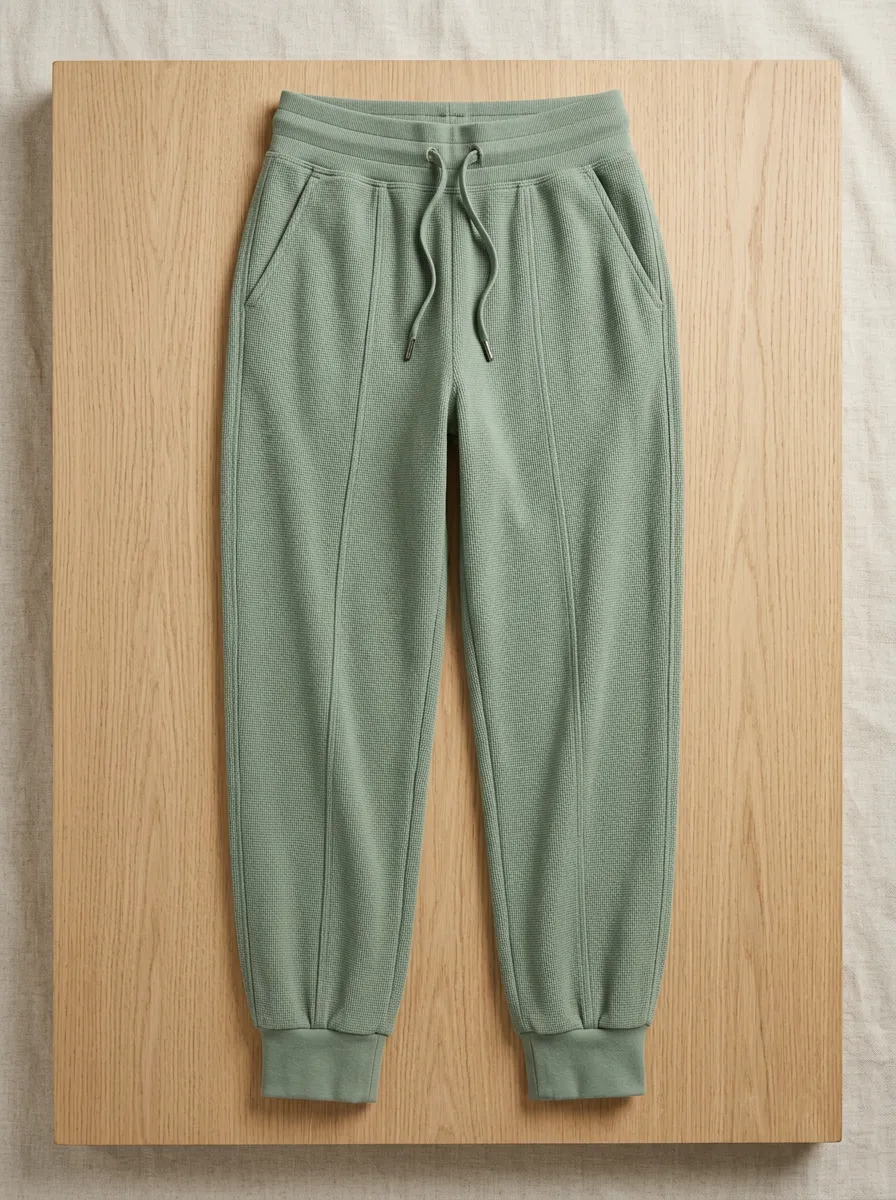 Women's Off-Duty Drawstring Jogger Fit Waffle Lounge Pants