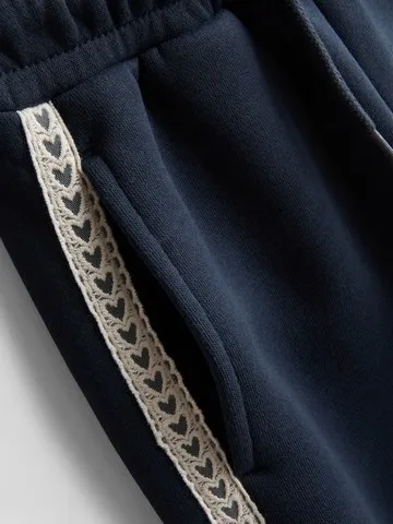 1-9yrs | Cotton Rich Lace Trim Wide Leg Joggers