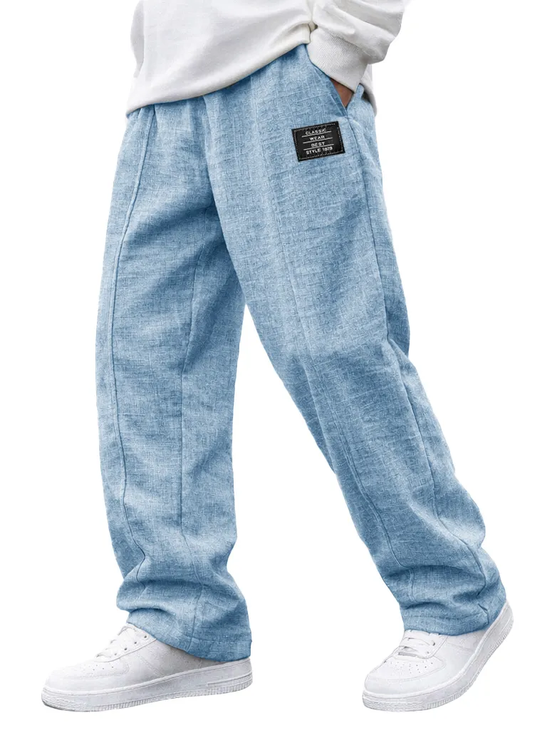 Linen Blend Pull On Pants