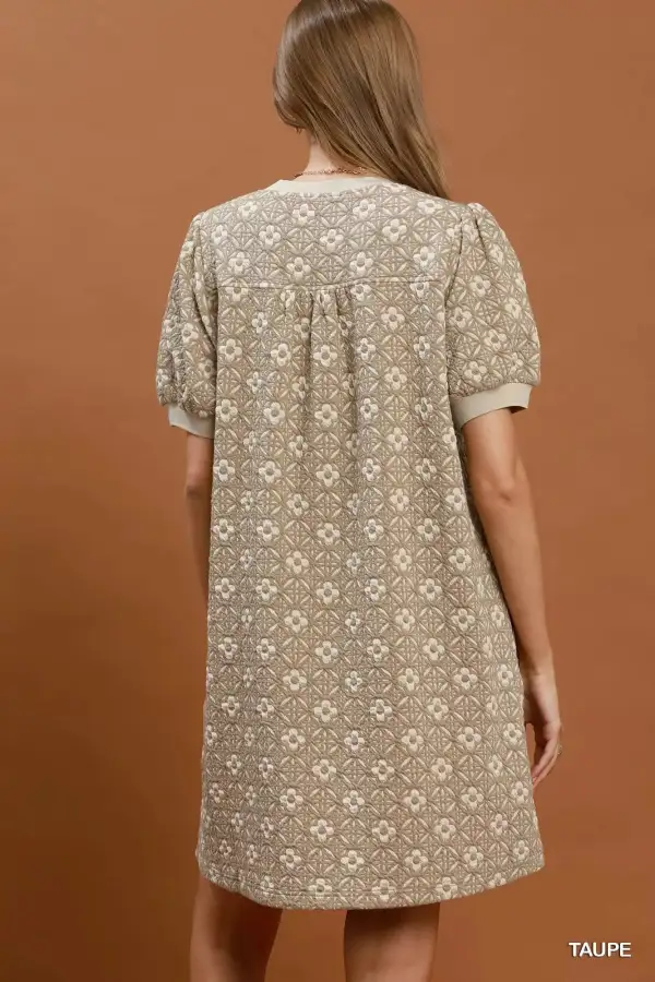 Floral Print Puff Sleeve Mini Dress