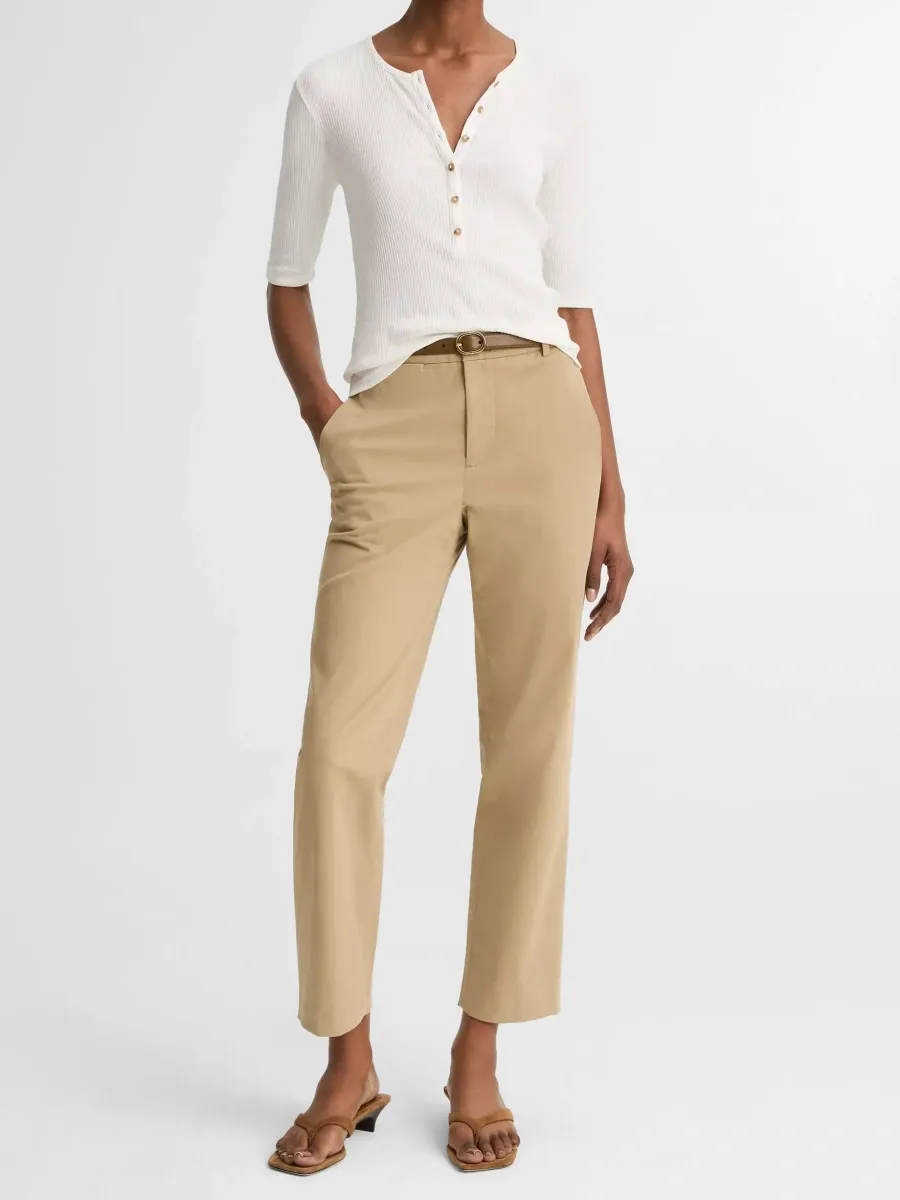 Plain Straight-Leg Pants