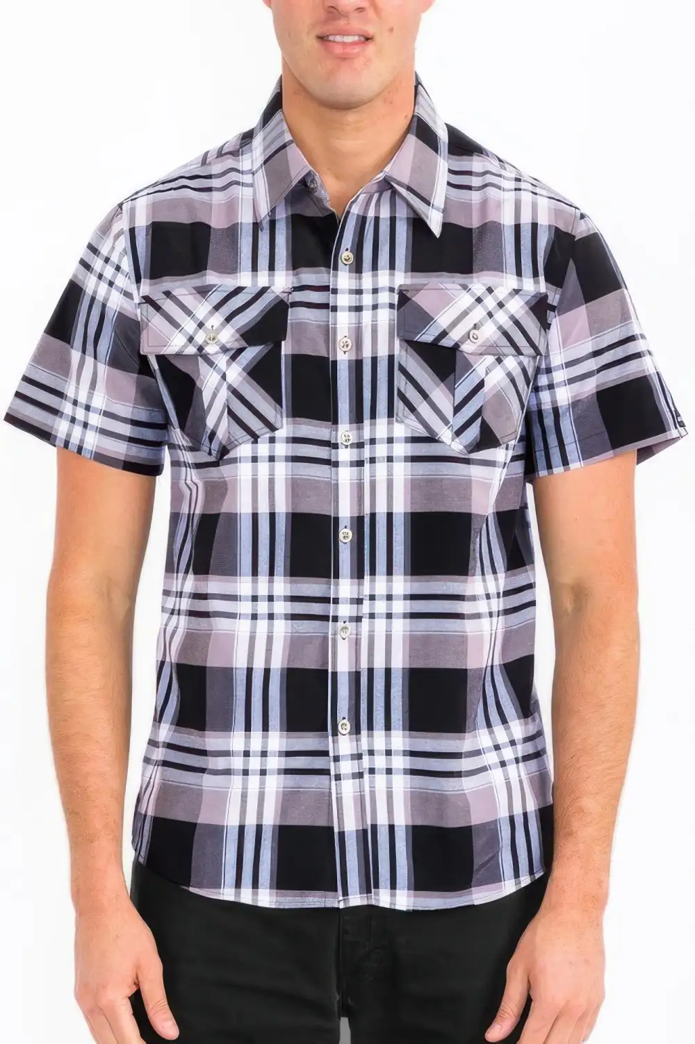 Men's Checkered Two Pocket Shirt