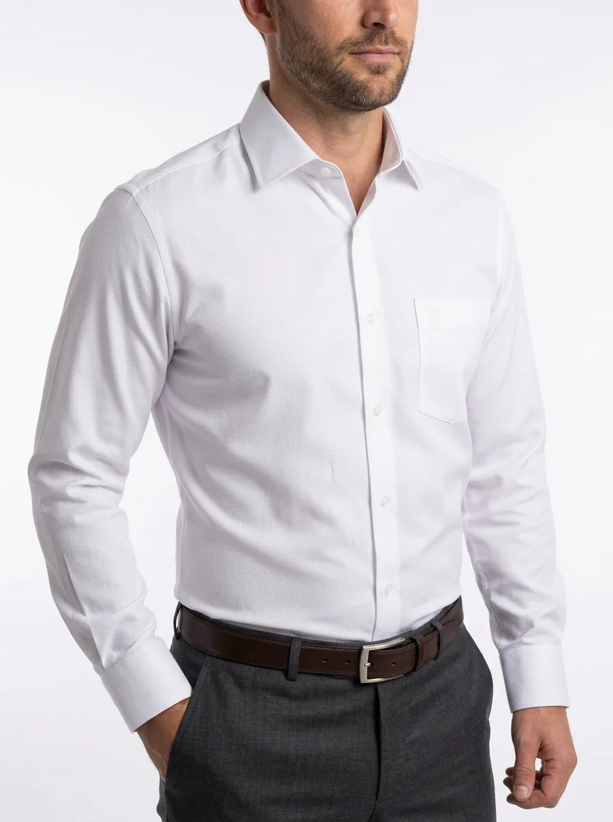 Men's Classic Textured Solid Dress Shirt