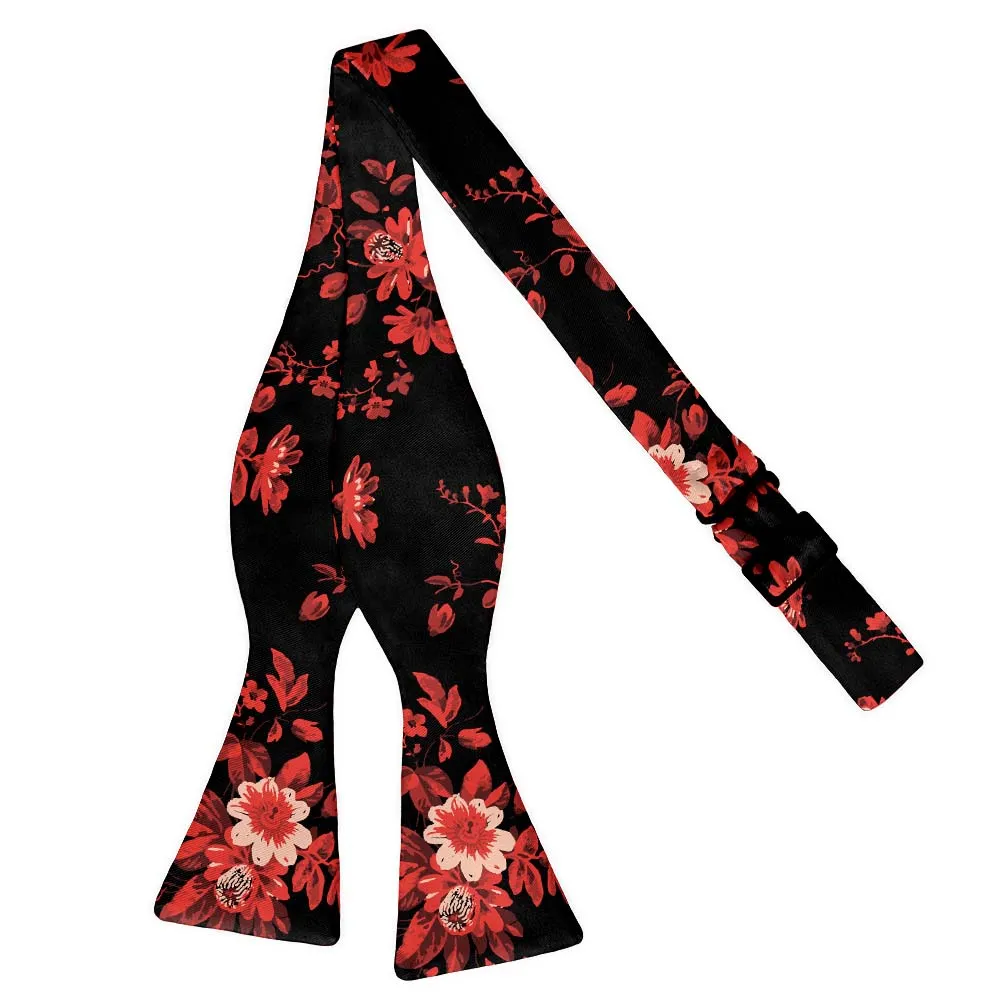 Noir Floral Motif Bow Tie