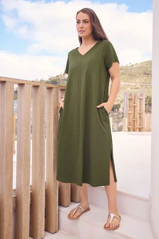 Khaki Green Premium Cotton Dress