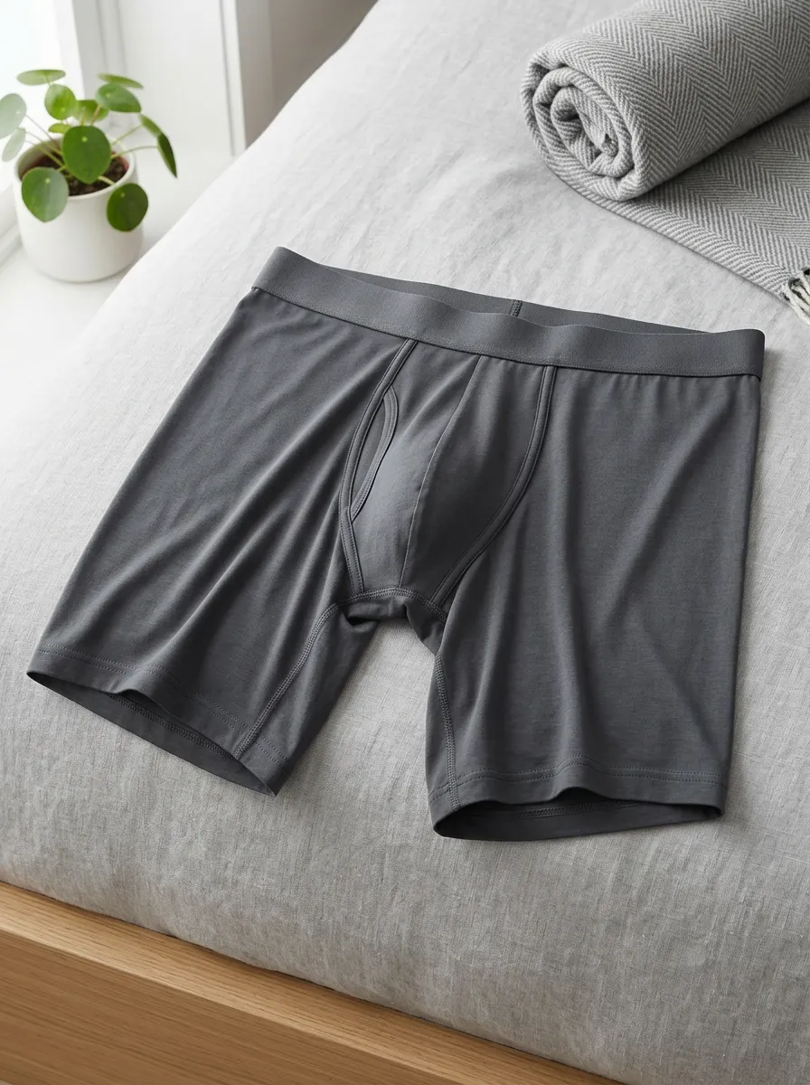 Men's Solid Charcoal Grey Comfortable Boxer Briefs Underwear