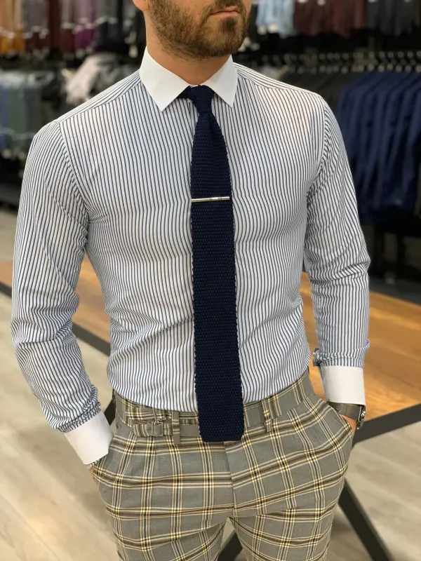 Classic Smart Slim Fit Cotton Casual Shirt
