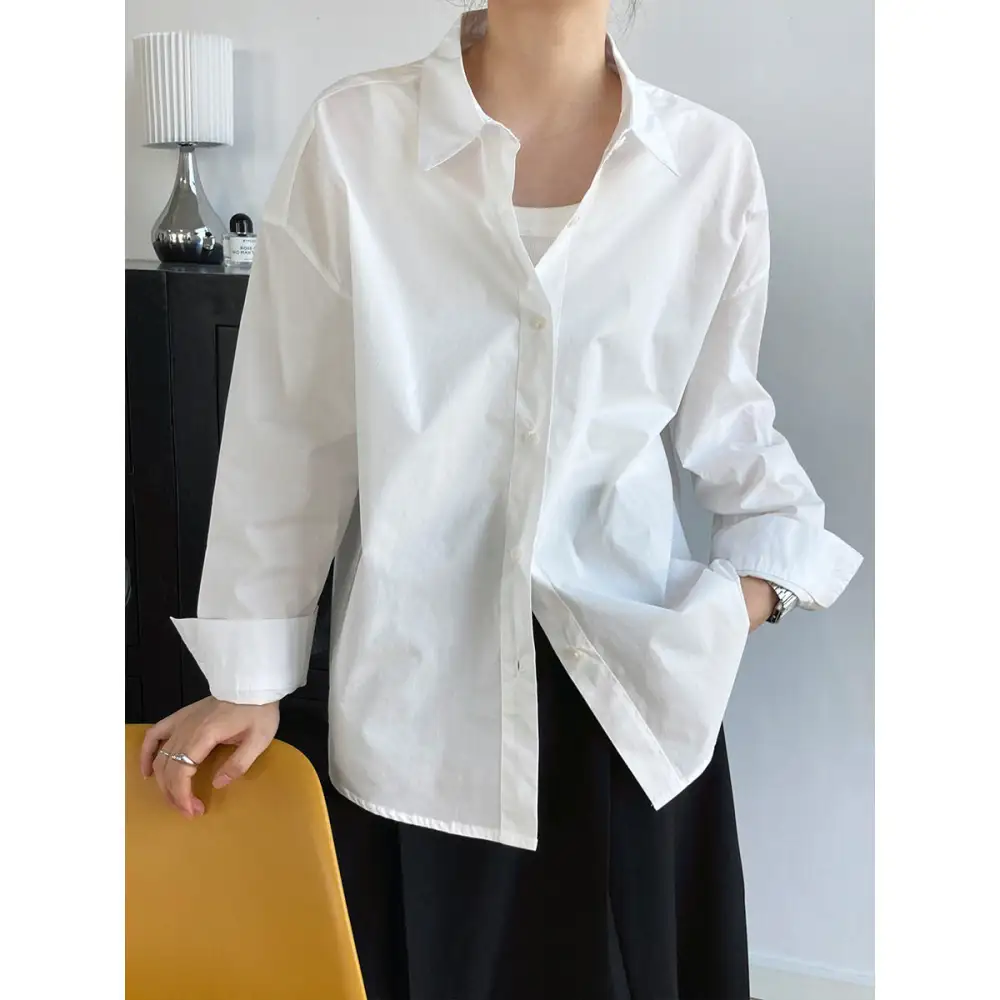 Simple Loose Fit Long Sleeve Shirt