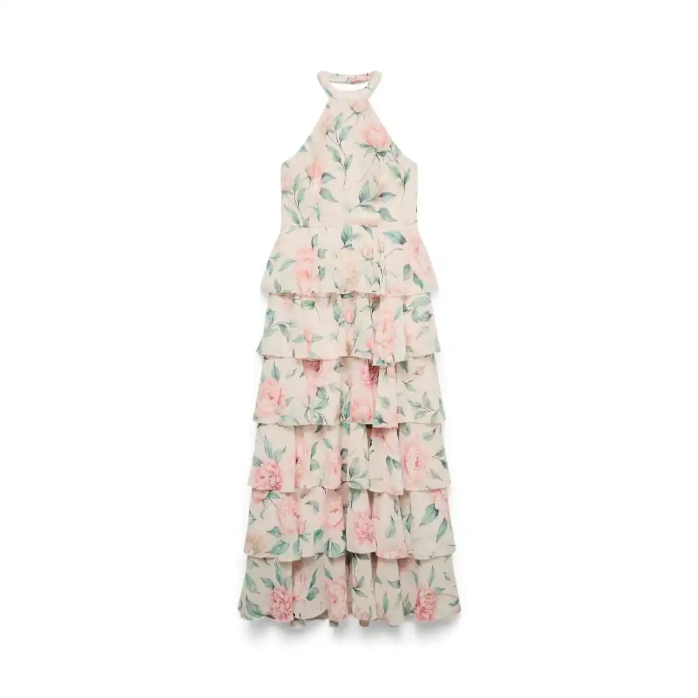 Halter Ruffle Women's Maxi Dress