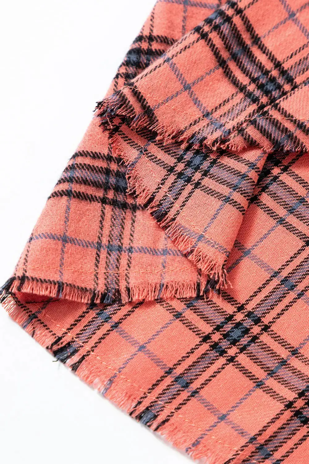 Everyday Plaid Western Inspired Split Neck Shirt Blouse