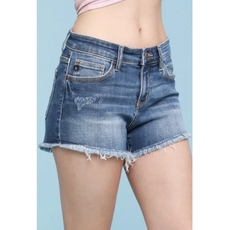 Dark Blue Cutoff Denim Shorts