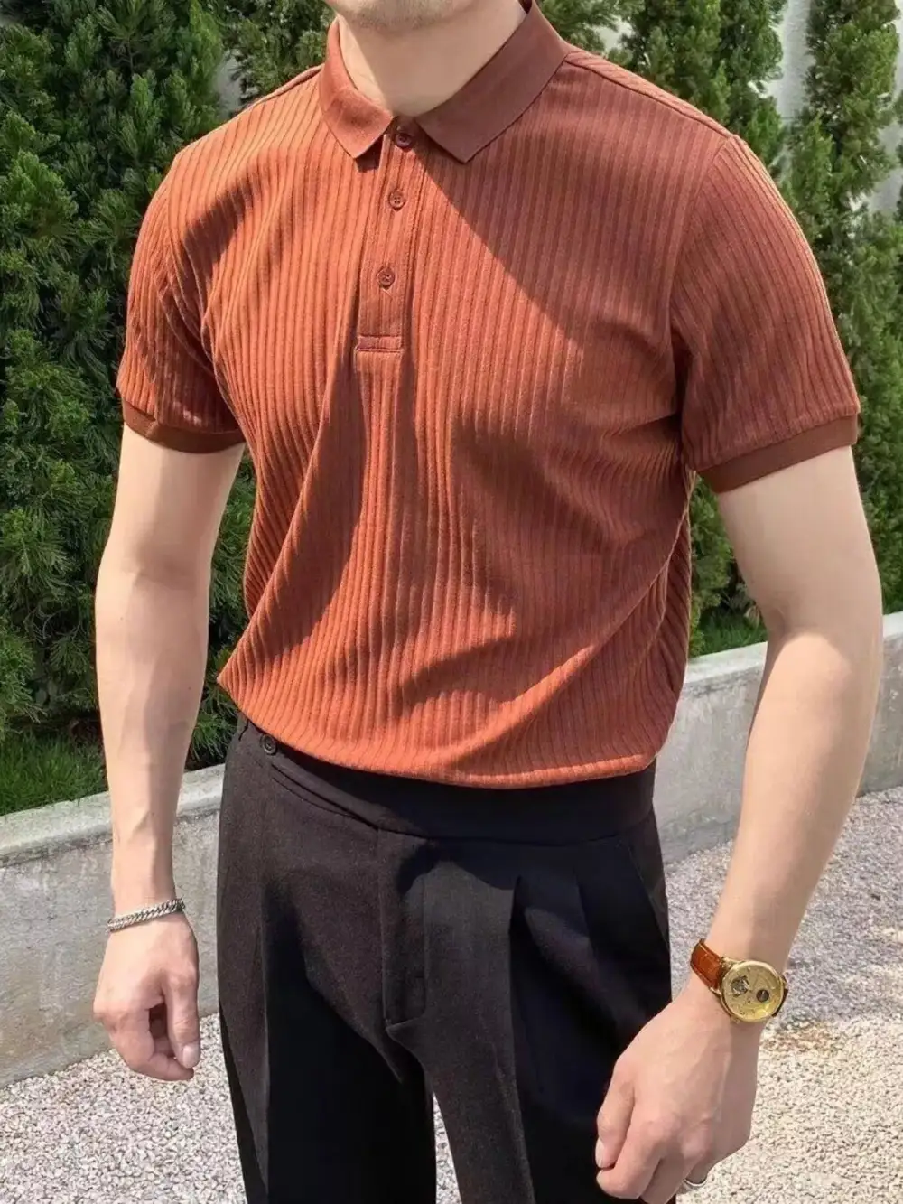 Men’s Textured Slim Fit Polo