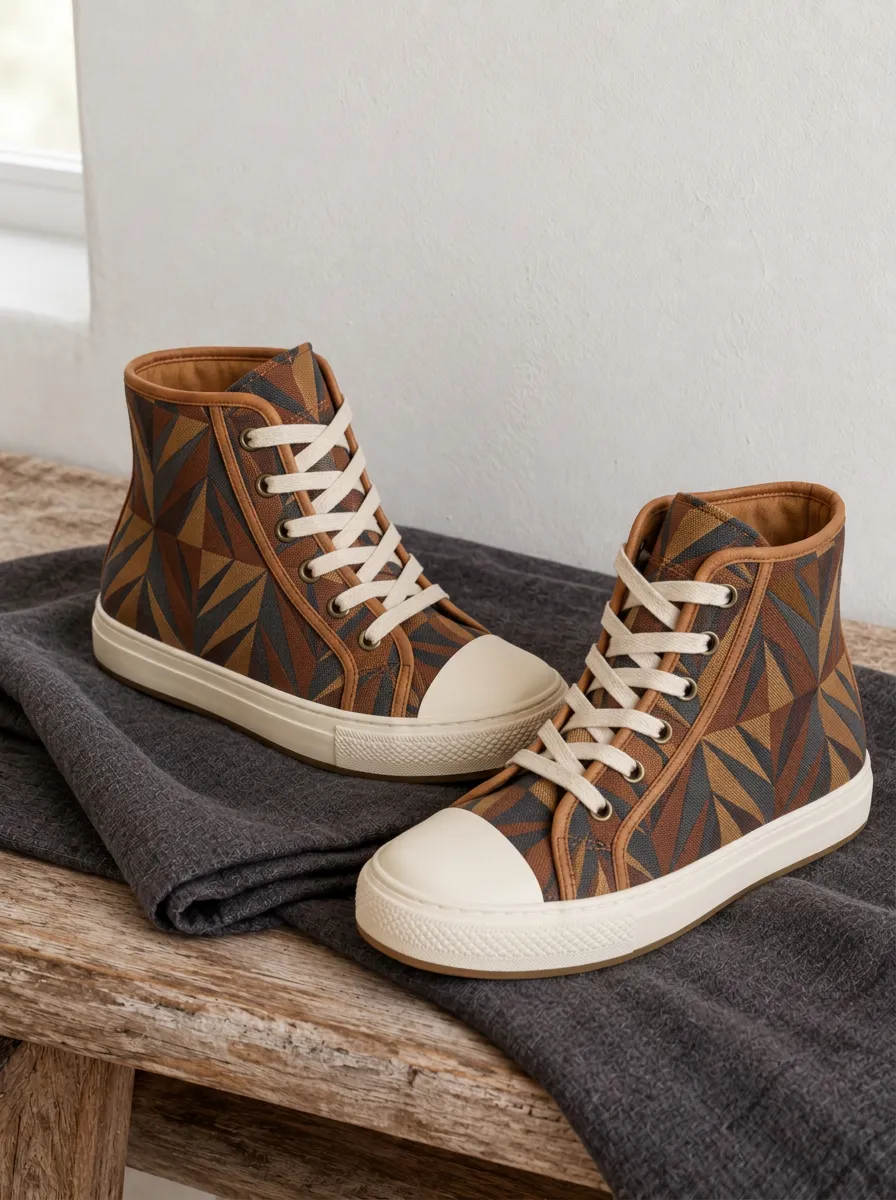 Men's Street Geometric Pattern Patterned Canvas Shoes