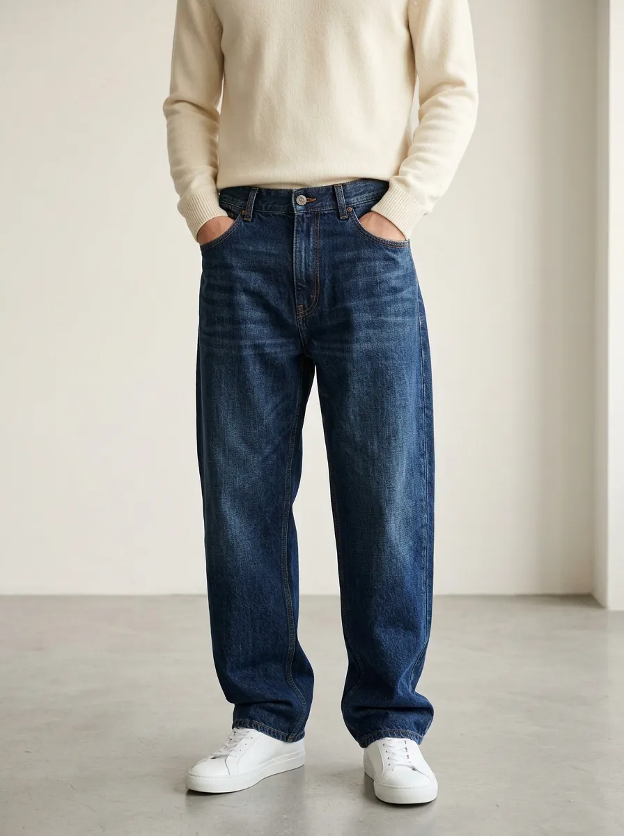 Men's Faded Look Relaxed Fit Jeans