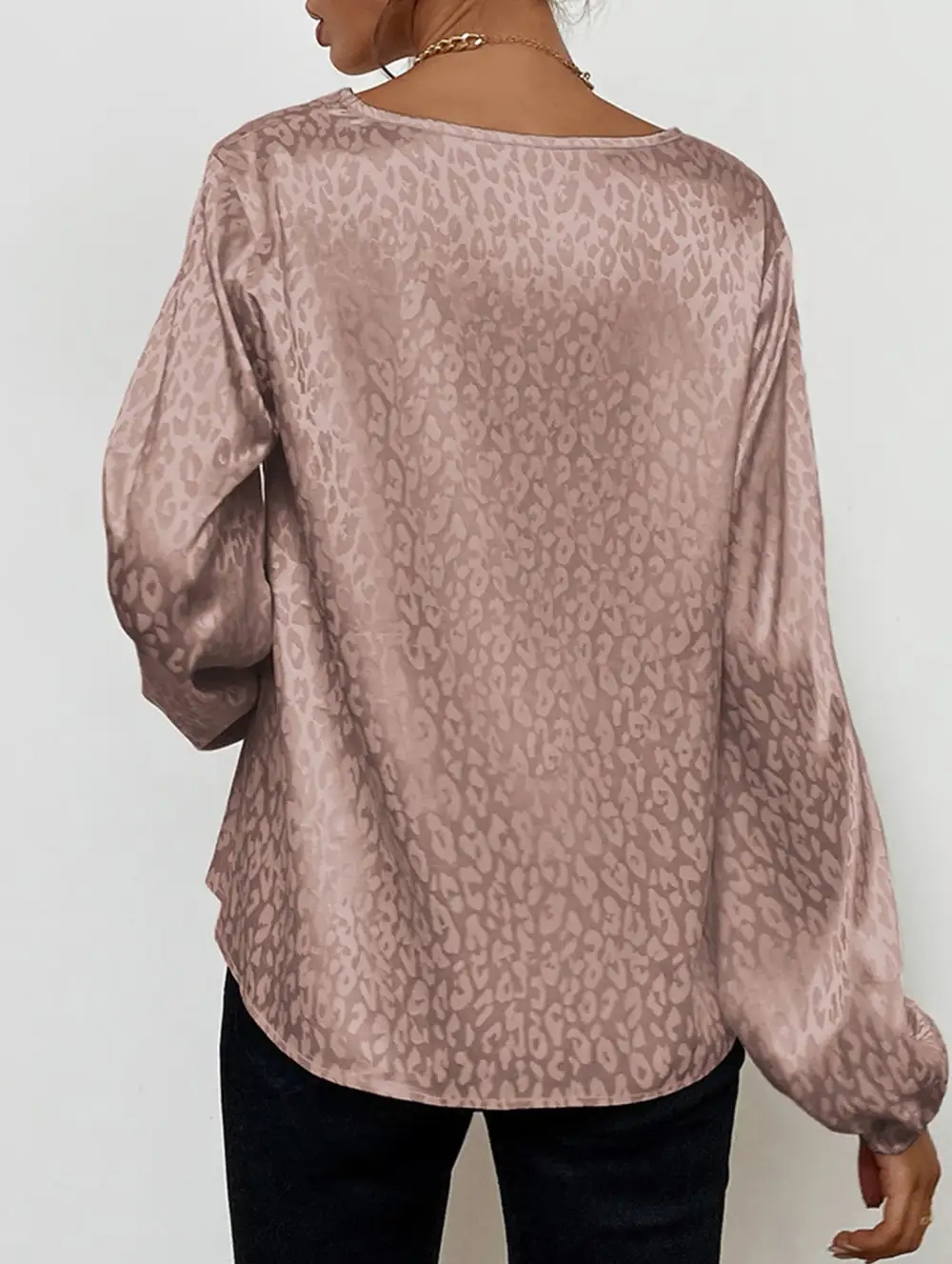 Leopard Print V Neck Top