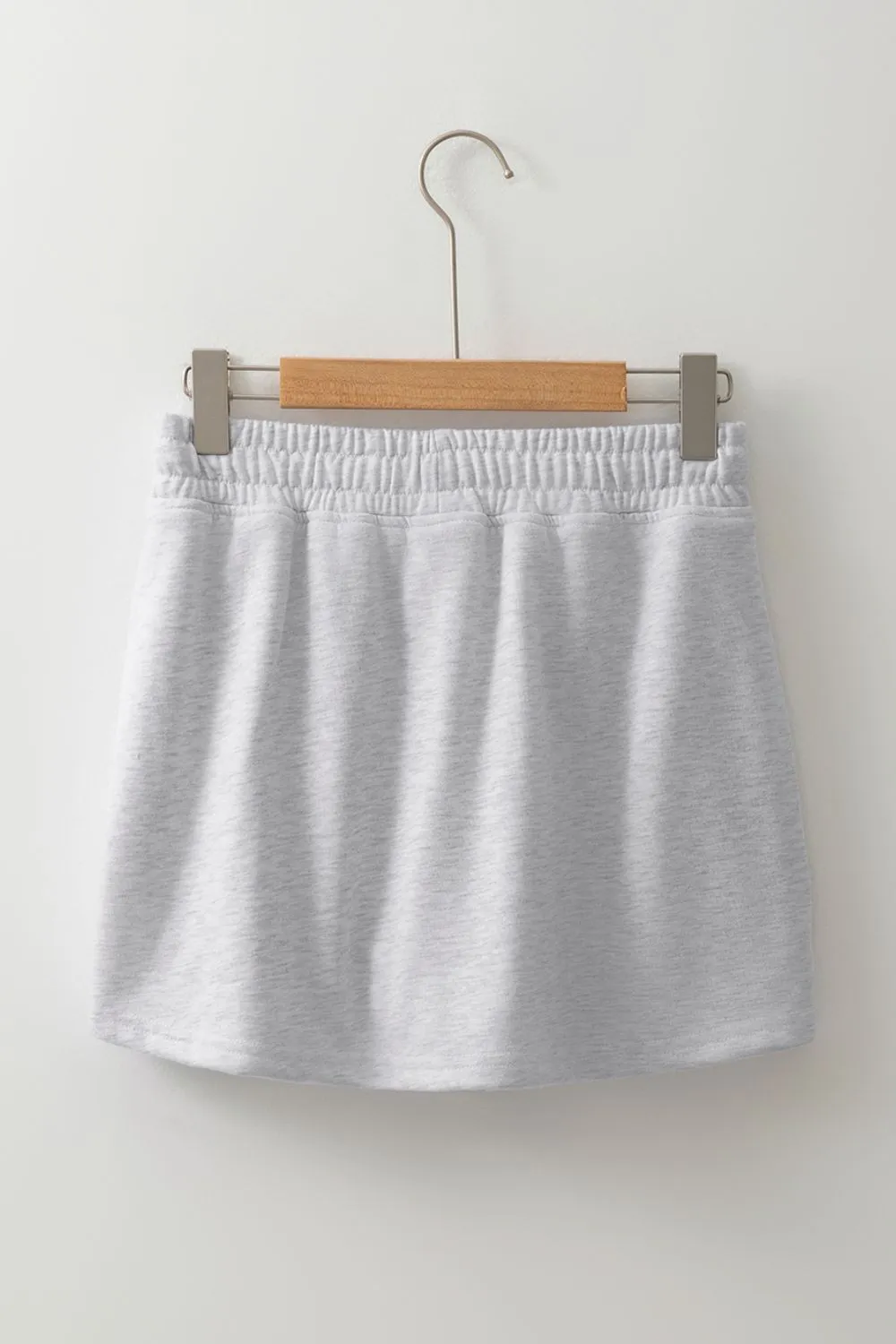 French Terry Drawstring Mini Skort Pocket Skirt