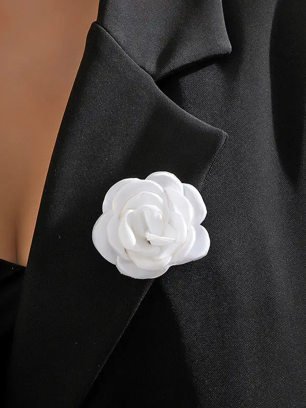 Solid Tone Floral Brooch