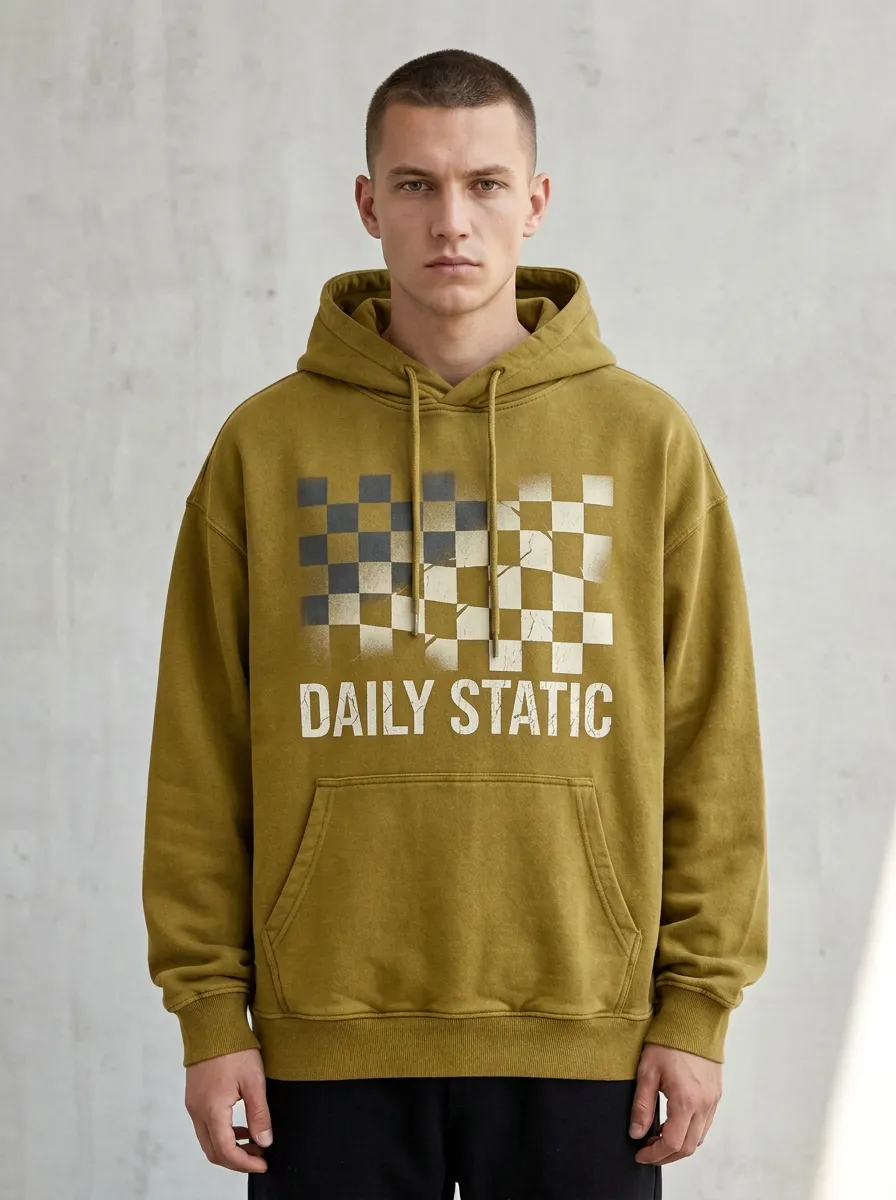 Modern Checkered Men's Graphic Hoodie