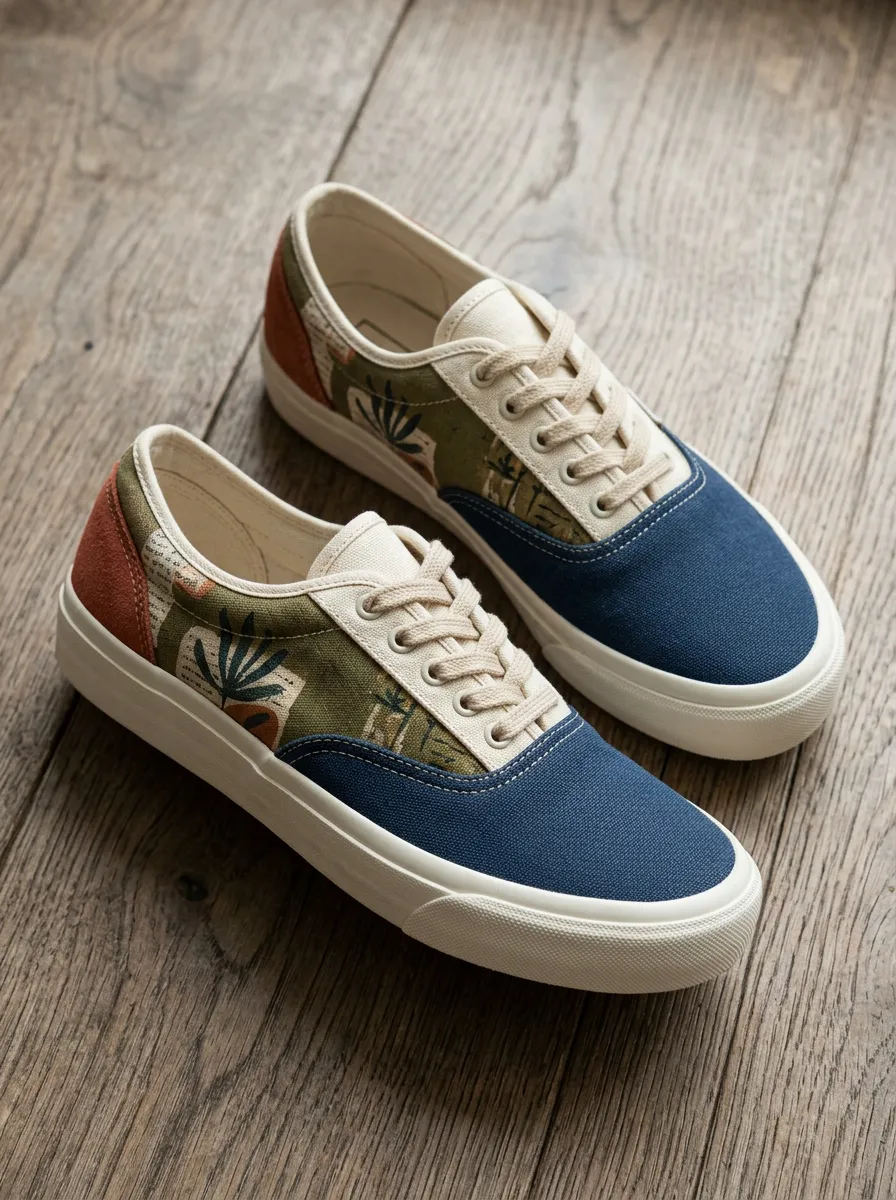 Women's Boho Botanical Art Printed Canvas Sneakers