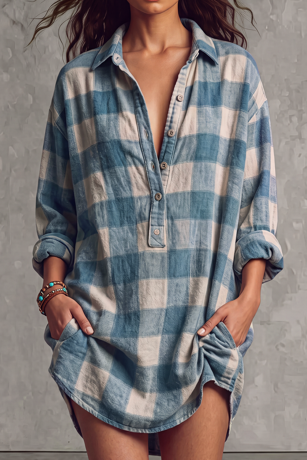 Button Front Mini Dress