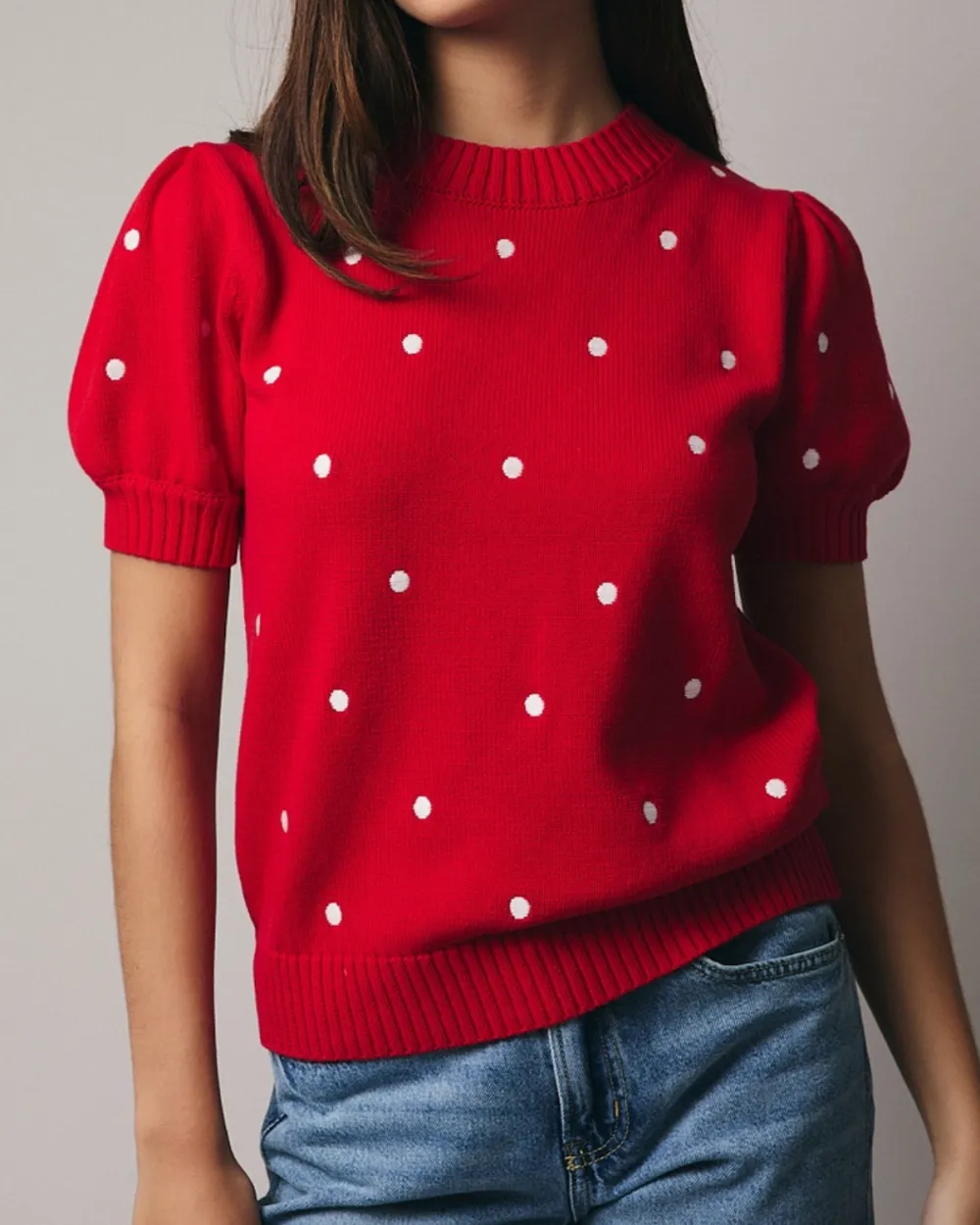 Polka Dot Embroidered Top