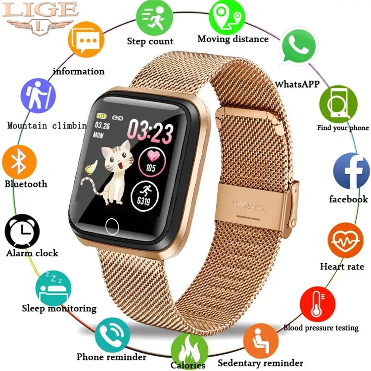 LIGE Sports Womens  Smart Watch with Fitness Tracker