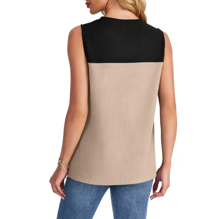 Color Block Round Neck Tank