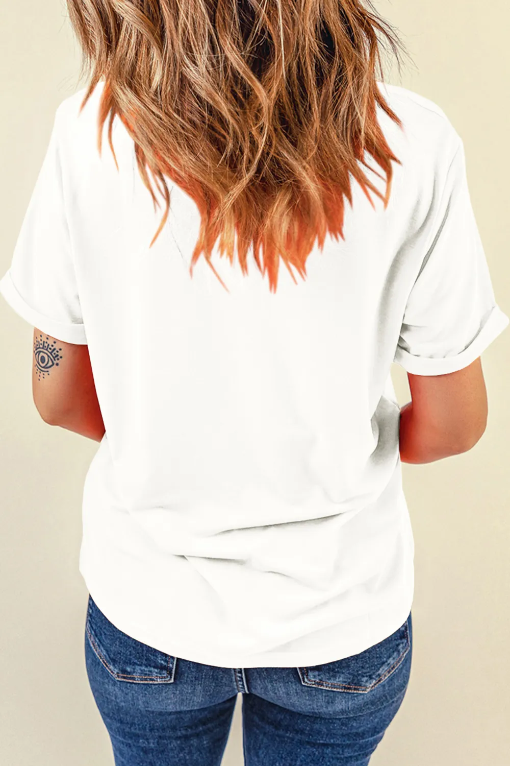 White Mama Baseball Leopard Checkered Tee