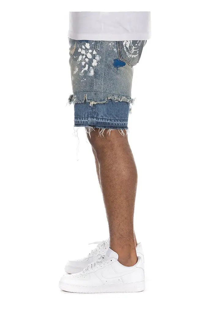 Men's Woven Washed Denim Shorts