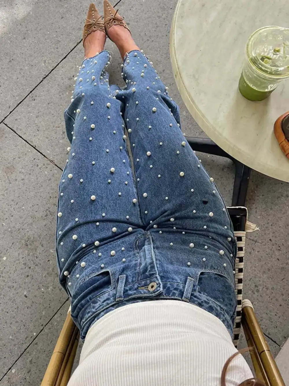 Polished High Waist Straight Leg Denim Jeans