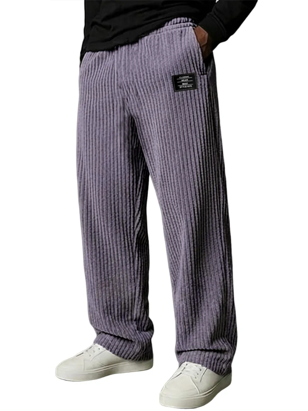 Corduroy Striped Seamed Trousers