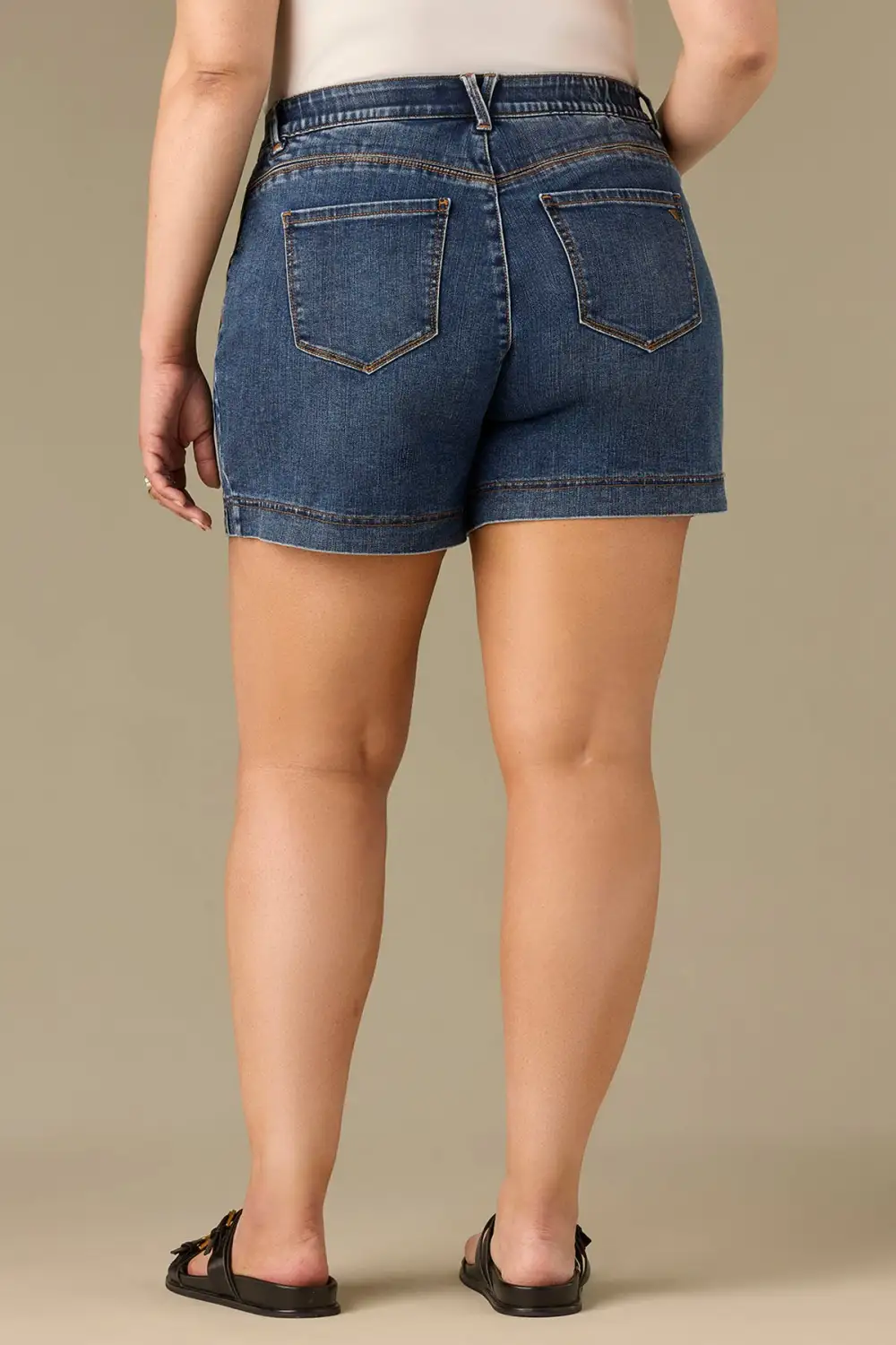 Everyday High Rise Double Side Seam Plus Size Shorts