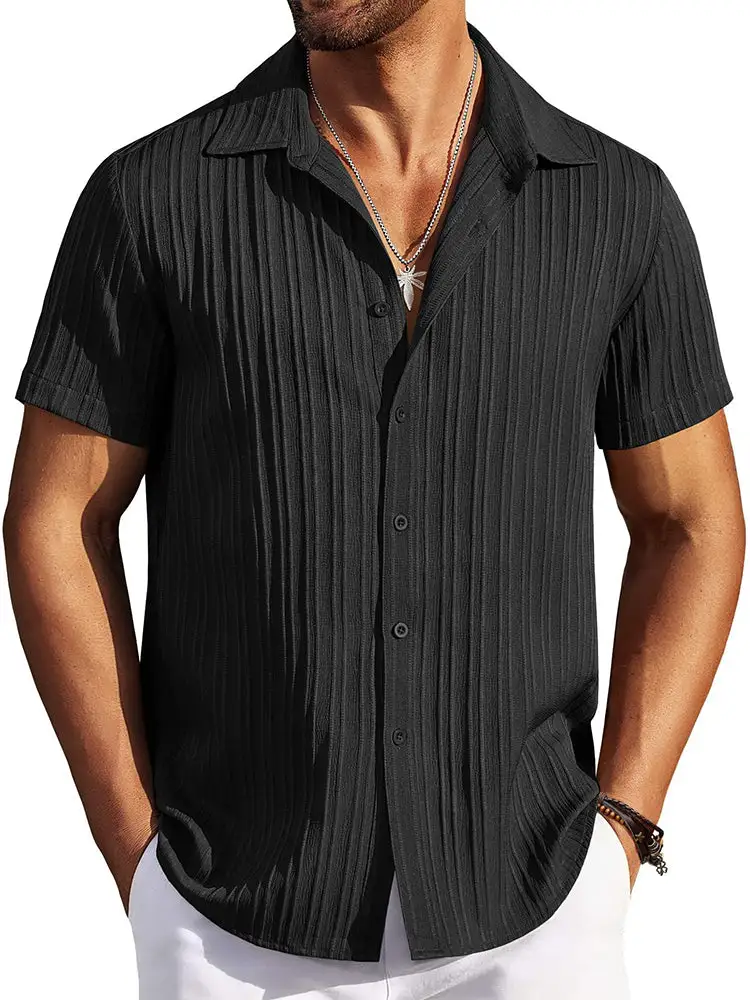 Clean Placket Textured Woven Shirt