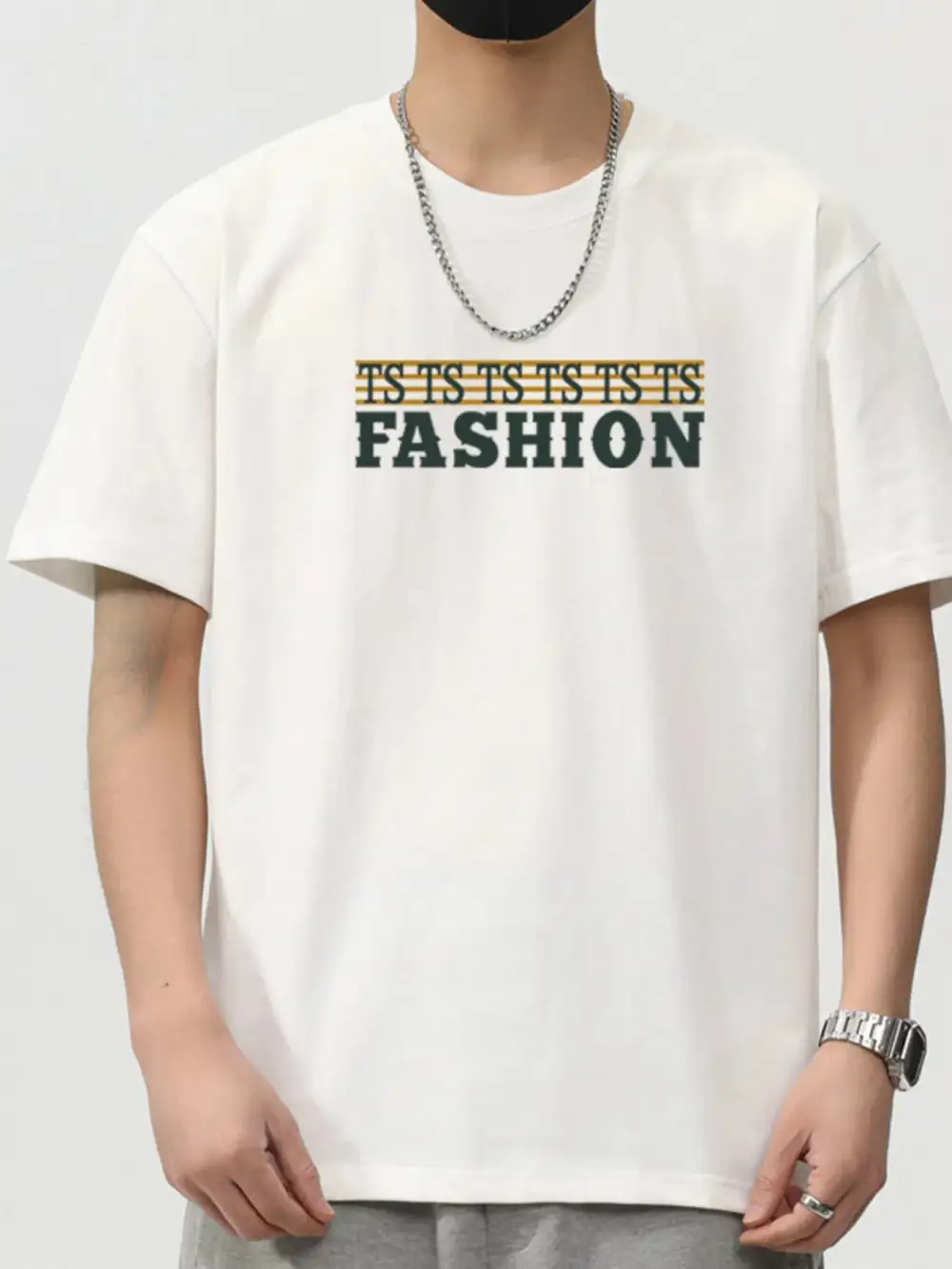 Modern Letter Round Neck Short Sleeve T-Shirt