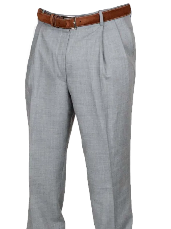 Refined Gabardine Tropical Weave Flat Front Pleated Front Regular Rise Trousers