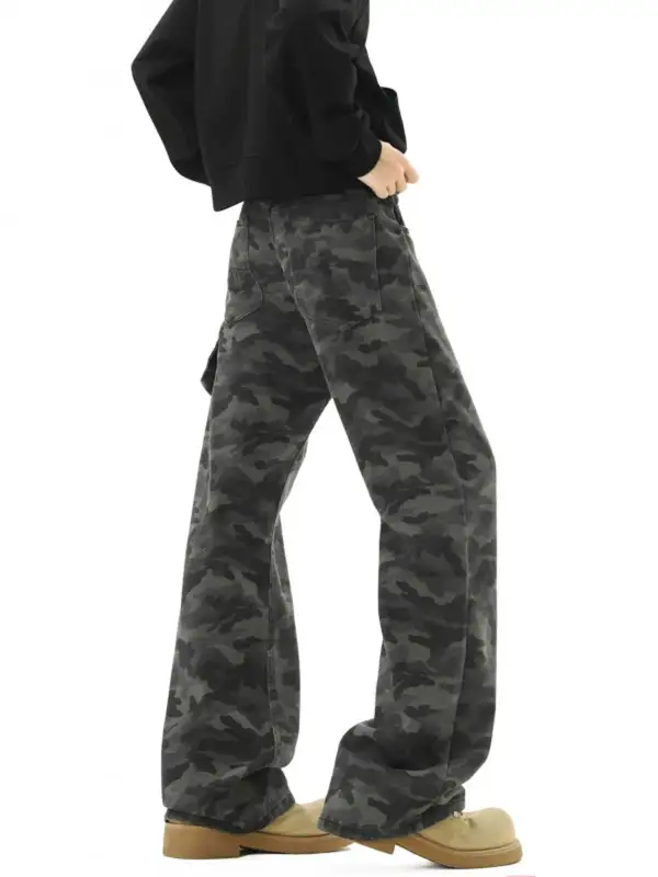 Camouflage Ultra-Wide Jeans