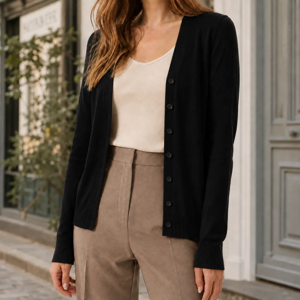 V-Neck Soft Knit Cardigan