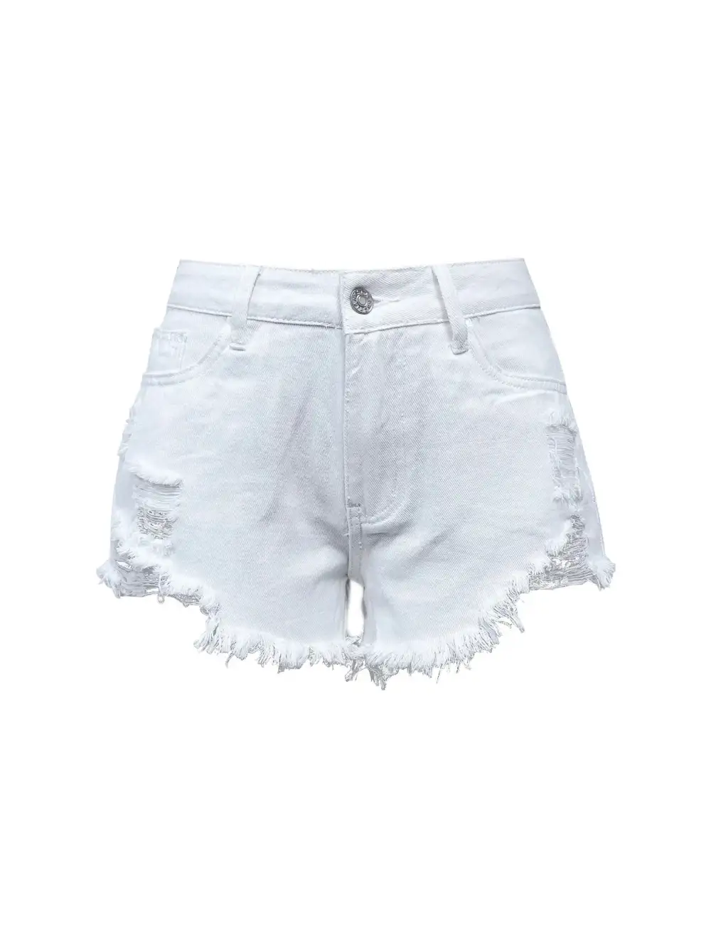 Raw Hem High Waist Shorts Denim Pants