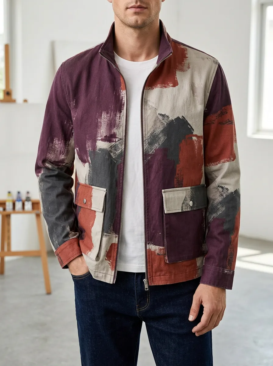 Men's Abstract Brushstroke Rugged Summit Jacket