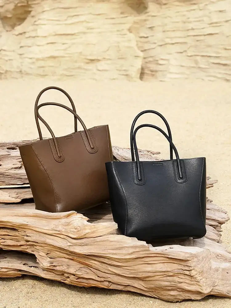 Genuine Leather Bucket Bag Timeless Functional
