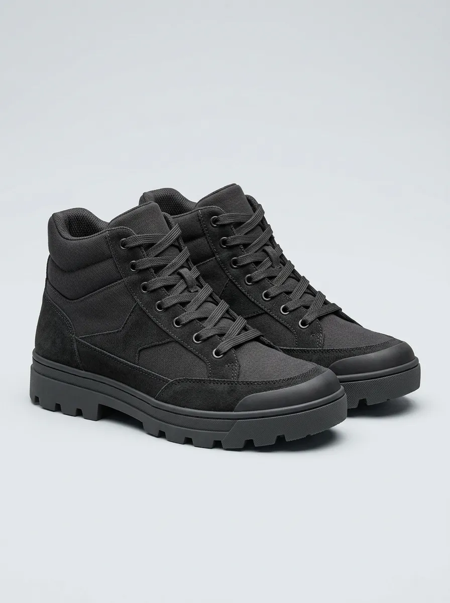 Trail Pattern Canvas Hiking Boots