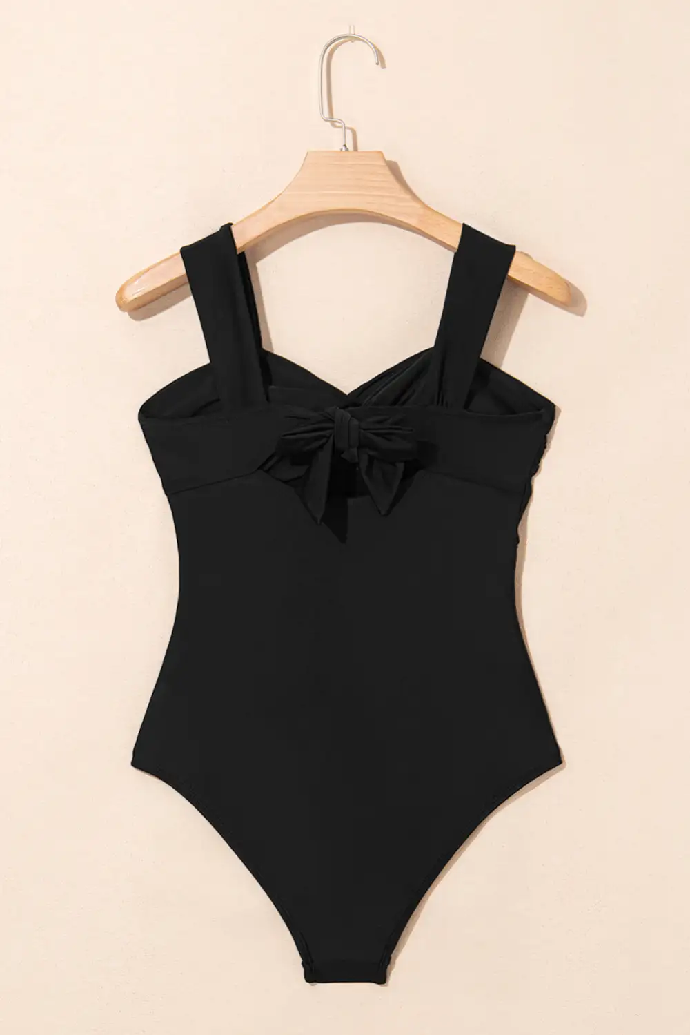 Panel Detail Twist Bowknot One Piece Swimsuit